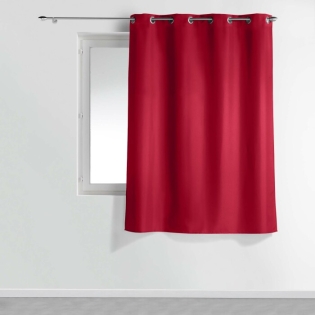 Rideau a oeillets metal 140 x 180 cm polyester uni essentiel Rouge