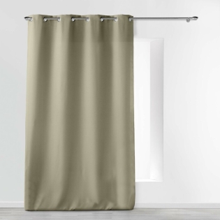 Rideau a oeillets metal 140 x 260 cm polyester uni essentiel Lin