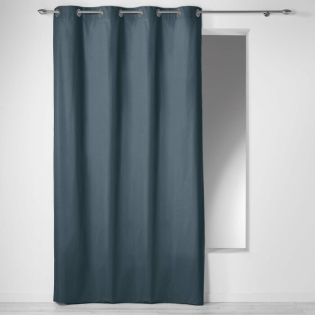 Rideau a oeillets 140 x 240 cm coton uni panama Marine