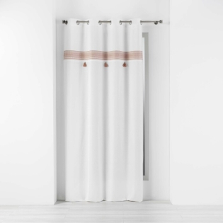 Rideau tamisant 140 x 240 cm coton + haut brodé Amaya Rose