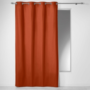 Rideau a oeillets 140 x 240 cm coton uni panama Terracotta