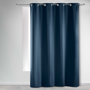 Rideau a oeillets 135 x 240 cm occultant uni occult Navy