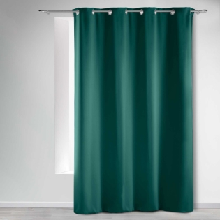 Rideau a oeillets 135 x 240 cm occultant uni occult Emeraude