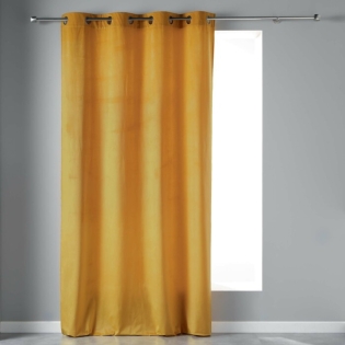 Rideau tamisant a oeillets 140 x 240 cm velours Velvetine Jaune