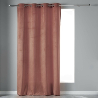 Rideau tamisant a oeillets 140 x 240 cm velours Velvetine Rose