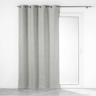 Rideau a oeillets 140 x 260 cm 100% occultant/chambray uni Crepuscule Gris