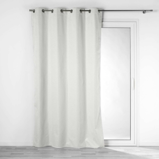 Rideau thermique 140 x 260 cm 100% occultant/jacquard darko Blanc