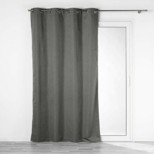 Rideau thermique 140 x 260 cm 100% occultant/jacquard darko Anthracite