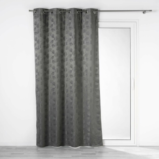Rideau a oeillets 140 x 260 cm 100% occultant/jacquard Lunella Anthracite