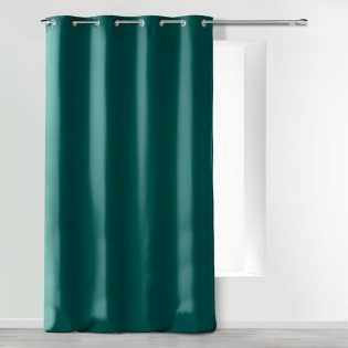 Rideau a oeillets 140 x 260 cm microfibre unie absolu Emeraude