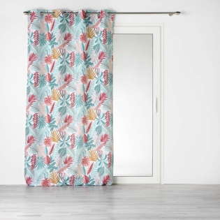Rideau a oeillets 140 x 260 cm polyester imprime jacala Blanc