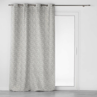 Rideau a oeillets 140 x 260 cm polyester imprime metallise vilanelle Sans
