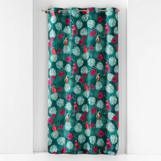 Rideau a oeillets 140 x 260 cm polyester imprime caracas Bleu
