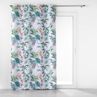 Rideau a oeillets 140 x 260 cm polyester imprime feerie Blanc