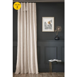 Lot de 2 Rideaux en coton Ajustables Sixtine – Pampa – 140 x 270 cm