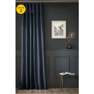 Lot de 2 Rideaux en coton Ajustables Sixtine – Marine – 140 x 270 cm