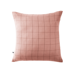 Taie d’Oreiller en Gaze de Coton Tissée – 60 x 60 cm – Gaia Match Rose pêche