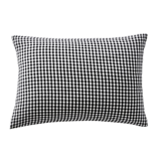 Taie d'oreiller carrée 50 x 70 cm en gaze de coton tissée – Vickie Noir