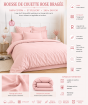Housse de Couette 260 x 240 cm – 100% Coton 57 Fils/cm² – Rose Dragée