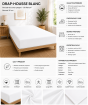 Drap-housse 140 x 190 cm Percale de Coton Peigné Blanc – 80 fils/cm² – Bonnet 35 cm