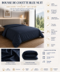 Housse de Couette 260 x 240 cm – 100% Coton 57 Fils/cm² – Bleu Nuit