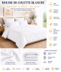 Housse de Couette 260 x 240 cm – 100% Coton 57 Fils/cm² – Blanc
