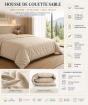 Housse de Couette 260 x 240 cm – 100% Coton 57 Fils/cm² – Sable