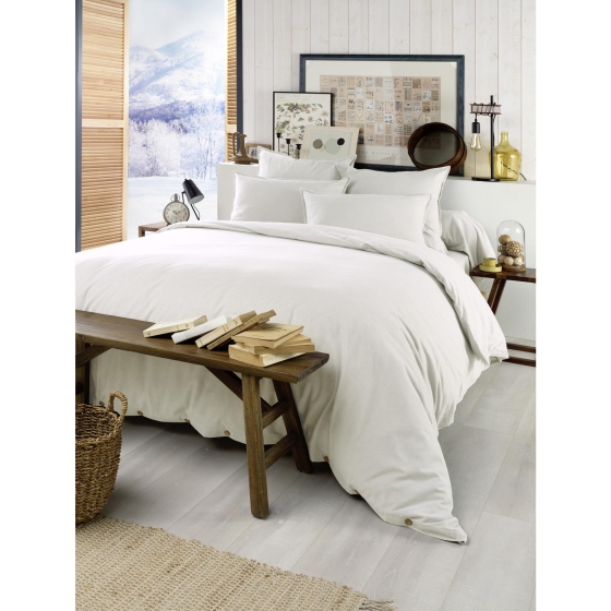 Housse de couette chaude en flanelle 200 x 200 cm Candice Blanc