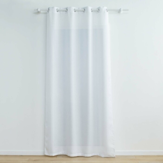 Rideau a oeillets 140 x 260 cm polyester + fils métallisés Zeline Blanc