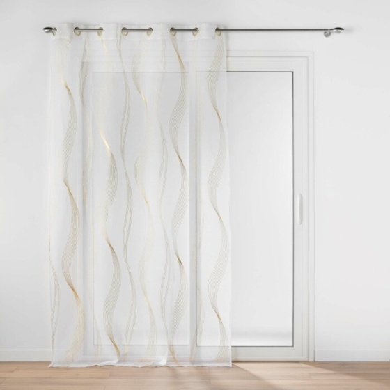 Voilage a oeillets 140 x 280 cm voile sable imprime metallise elona Or