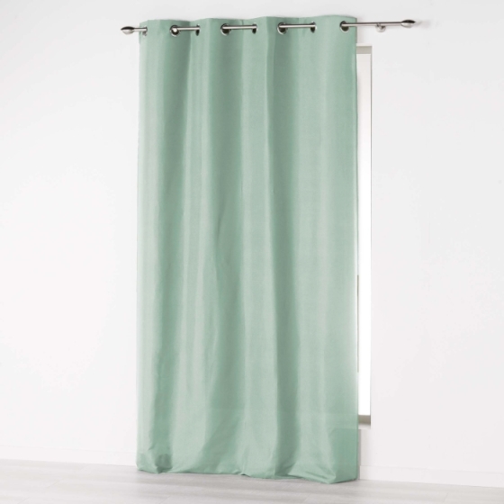 Rideau a oeillets 140 x 280 cm microfibre unie absolu Sauge