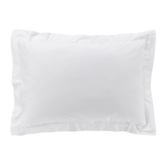 Taie d'oreiller 50 x 70 cm en percale uni 78 fils percaline Blanc