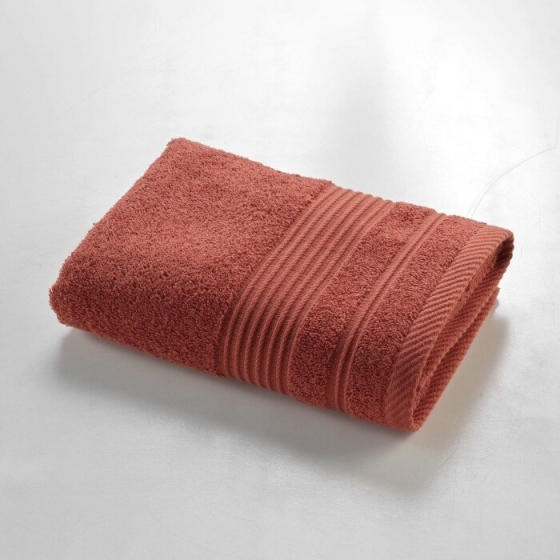 Serviette de toilette 50 x 90 cm eponge unie tendresse Terracotta