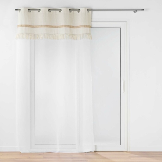 Voilage a oeillets 140 x 240 cm voile sablé + jute Janara Naturel