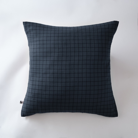Taie d'oreiller gaze de coton tissée 60 x 60 cm gaïa mix Bleu marine