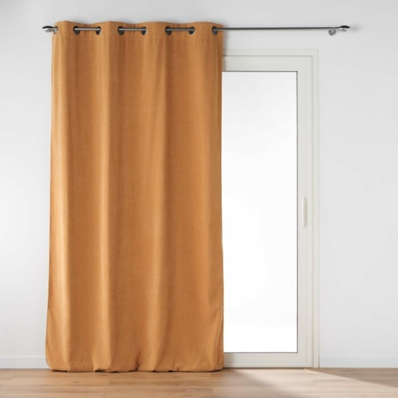 Rideau tamisant 135 x 260 cm velours uni Novana Miel