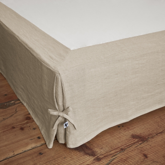 Cache-Sommier 180 x 200 cm – 100% Lin Lavé Soline Sable