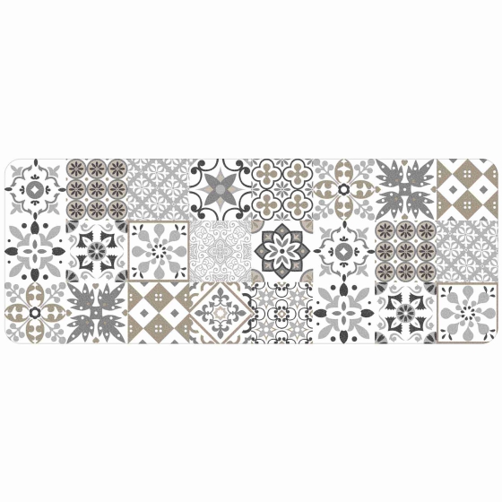 Tapis deco rectangle 45 x 120 cm mousse imprimee salou Naturel