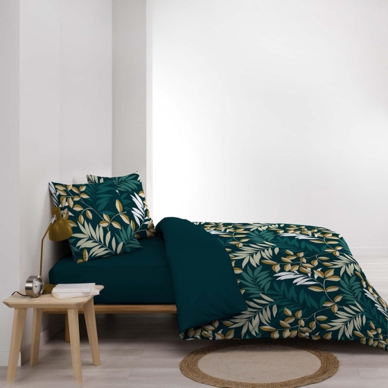 Parure de couette imprimée 260 X 240 cm + 2 taies 100% coton 57 fils Nelida