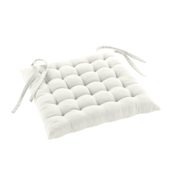 Assise matelassee 38 x 38 cm coton/polyester recycle grs twily Blanc