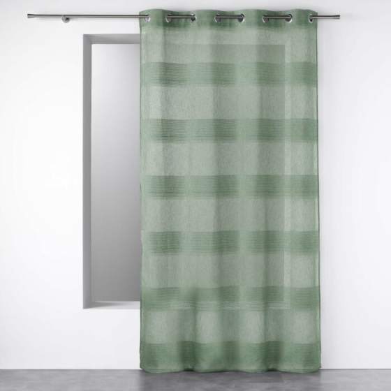 Panneau a oeillets 140 x 280 cm effet lin tisse fils chenille terraza Vert