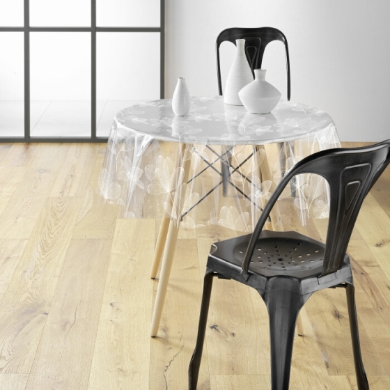 Nappe cristal ronde (0) 140 cm pvc imprime 14/100e danela Blanc