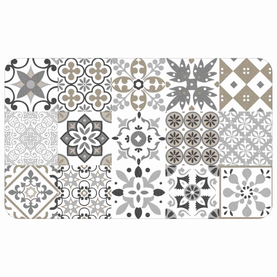 Tapis deco rectangle 45 x 75 cm mousse imprimee salou Naturel