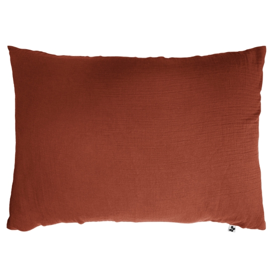 Taie d'oreiller en double gaze de coton – 50 x 70 cm – Terracotta