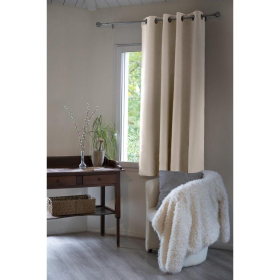 Rideau occultant isolant phonique + polaire 140 x 180 cm Inuit Naturel pampa
