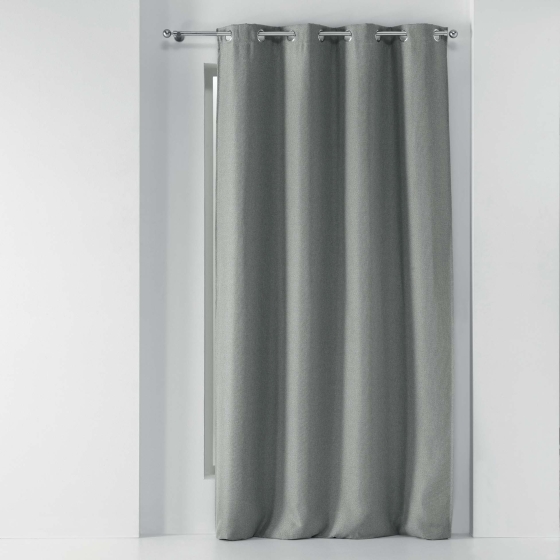 Rideau a oeillets 135 x 280 cm occultant tisse tissea Gris