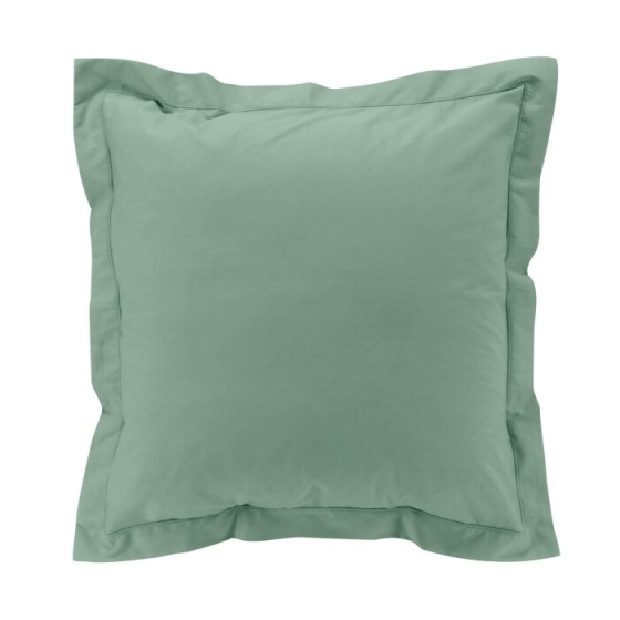 Taie d'oreiller vp 63 x 63 cm percale uni 78 fils percaline  +p. bourdon Tilleul