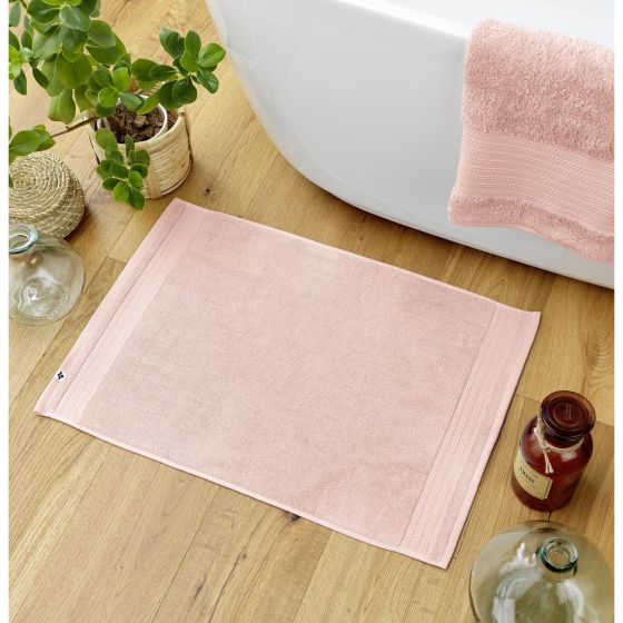 Tapis de bain 50 x 70 cm éponge unie garance rose poudré Rose