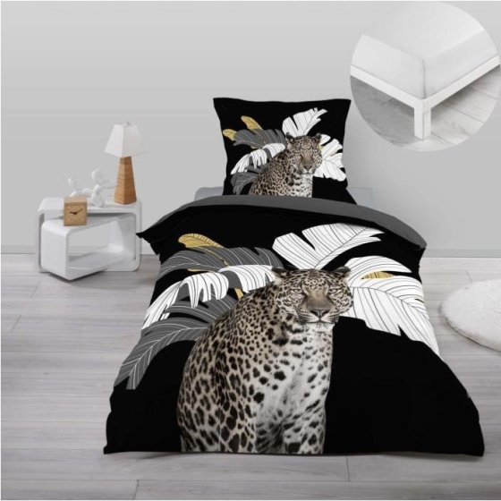 Pack parure de couette enfant Rexa 140 x 200 cm + drap housse 90 x 190 x 30 cm Blanc