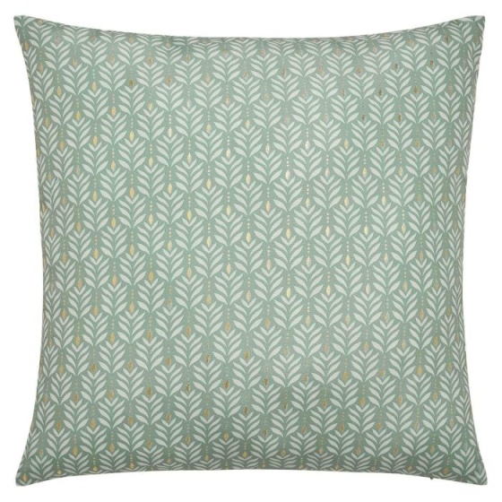 Coussin dehoussable compresse 60 x 60 cm polyester imprime metallise piana Sauge